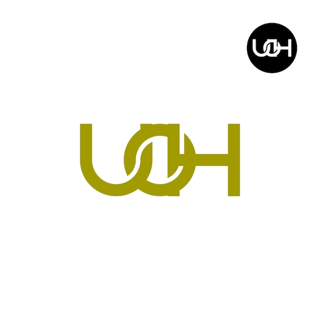 Vettore disegno del logo della lettera uoh monogram