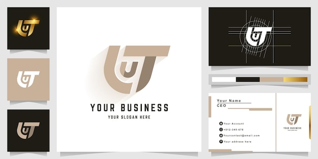 Letter ut of lut monogram logo met visitekaartje ontwerp