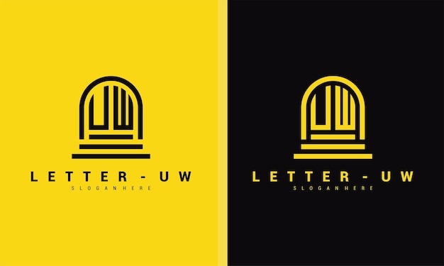 Letter uw logo icon design template premium vector premium vector