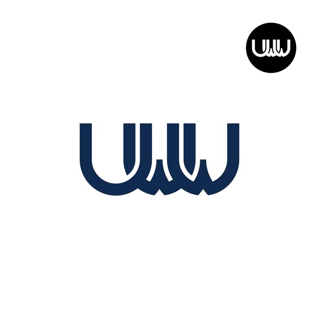 Vector letter uww monogram logoontwerp