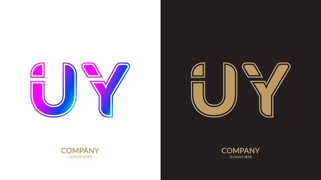 Letter UY logo icon design template elements