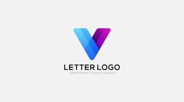 Letter V - All elements on this template are editable with vector software and logo design