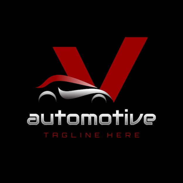 Vector letter v car automotive logo design vector