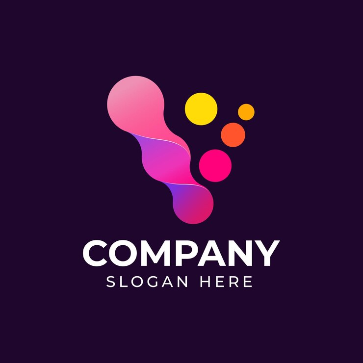 Letter v colorful logo template