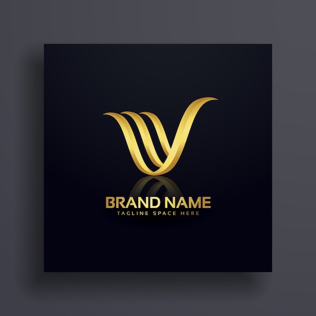 Letter V creatief premium gouden logo ontwerp