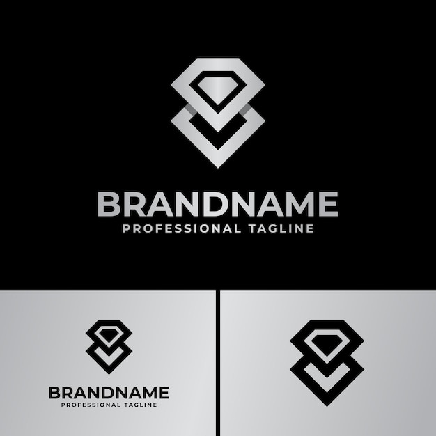 Letter V Diamond Logo geschikt voor elk bedrijf dat verband houdt met Diamond met de eerste letter V