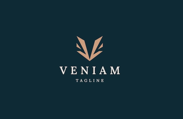 Letter V eerste logo ontwerp sjabloon platte vector