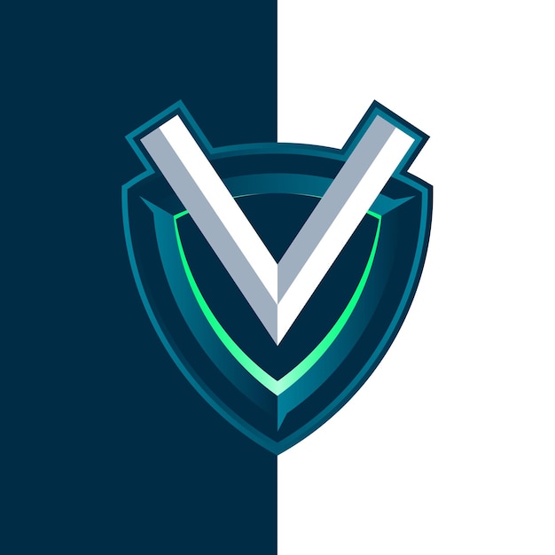 letter V esports shield logo