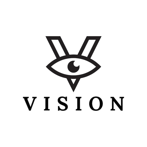 Letter v eye logo design