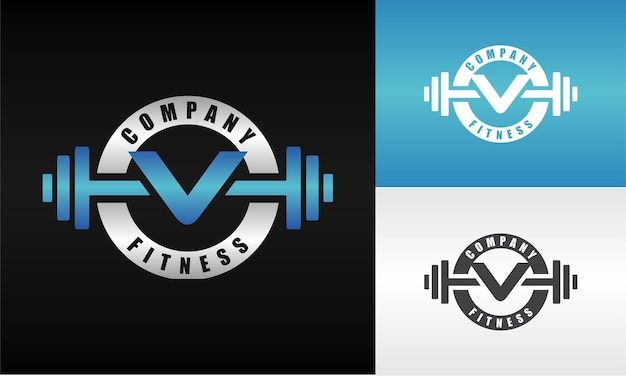 letter V fitness logo