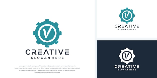 文字vギアのロゴデザインをすぐに使用できます