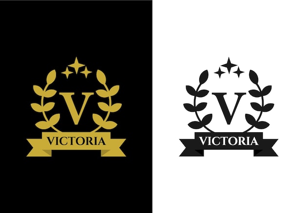letter V, geschikt voor het eerste symbool van het bedrijf.