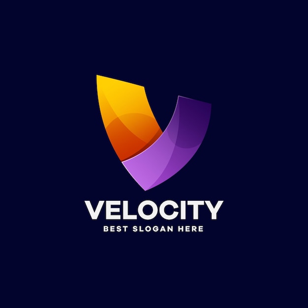 Letter V Gradient Colorful Logo