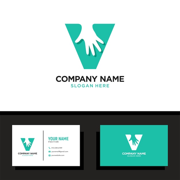 Letter v hand logo design template inspiration vector illustration