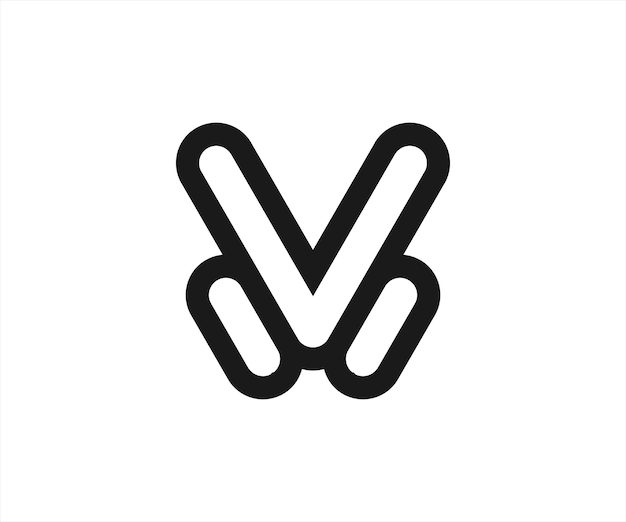 Vector letter v hand logo of handpictogram