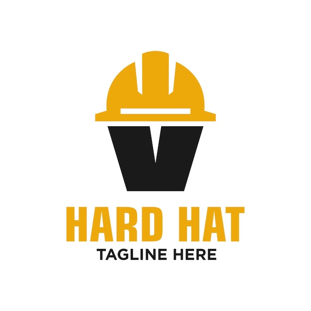 Vector letter v hard hat logo design template inspiration vector illustration