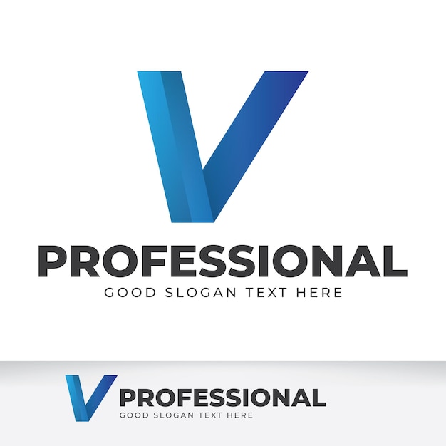 Letter v illustratie sjabloon eenvoudig professioneel brieflogo-ontwerp met kleurverloopstijl