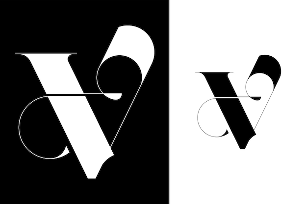 letter V initial monogram logo branding vector