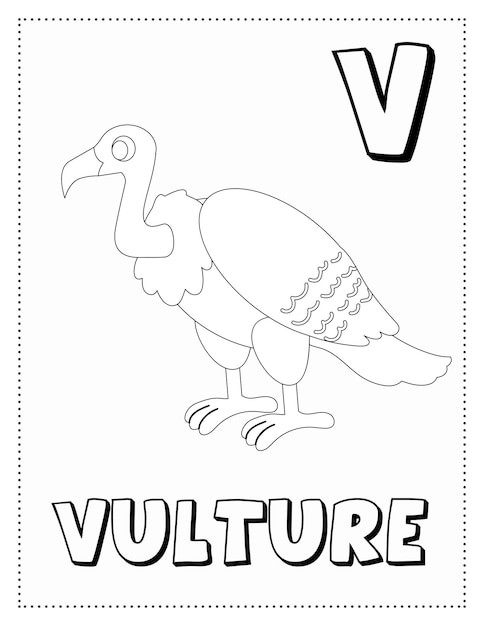 Letter V is voor Gier kleurplaat Kleurboek letterdieren voor kinderen