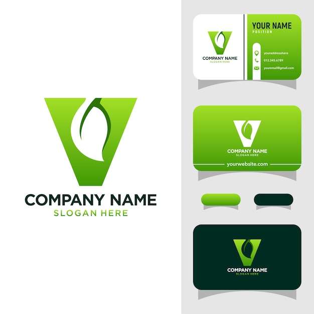 Letter V Leaf Logo Design Template Inspiration Vector Illustration