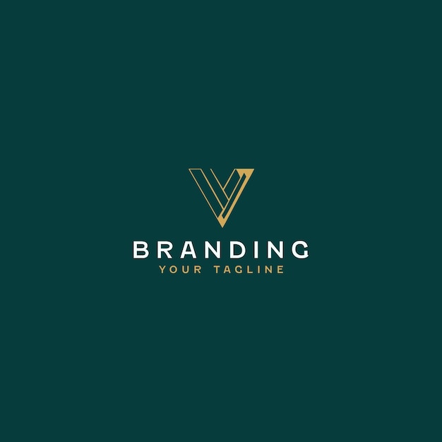 V 글자 로고 디자인 템플릿
