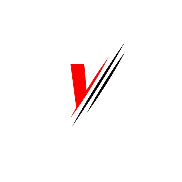 Lettera v logo grafico elegante e unico modello di design a fette vector