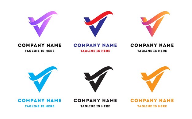 Vector letter v logo icon design template elements