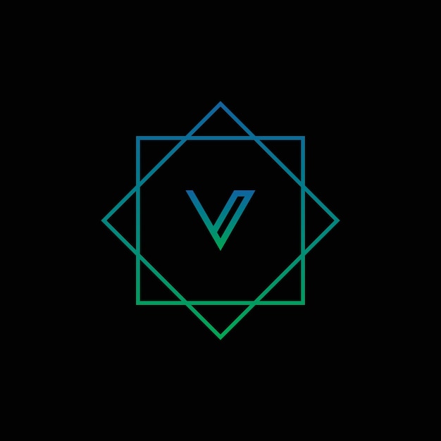 Letter V Logo Letter Design Vector on black background