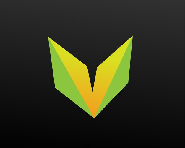 letter V-logo met eenvoudige, unieke en elegante kleuren