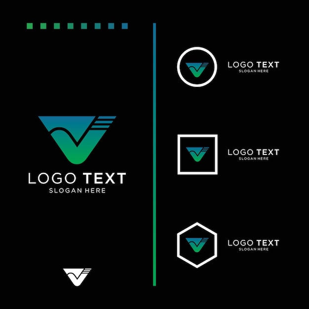 Letter V logo pictogram ontwerp sjabloon elementen