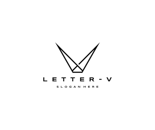 Letter v logo pictogram ontwerpsjabloon