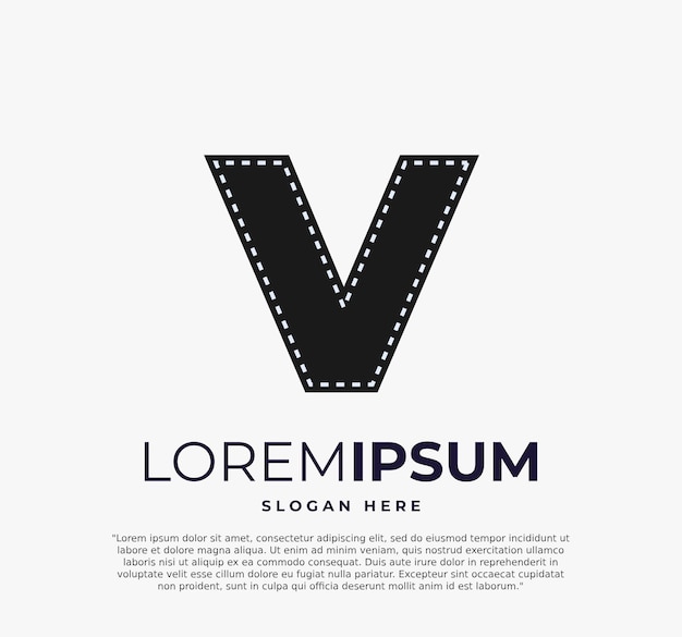 Letter V-logo voor stripfilm vectorillustratie en witte achtergrond