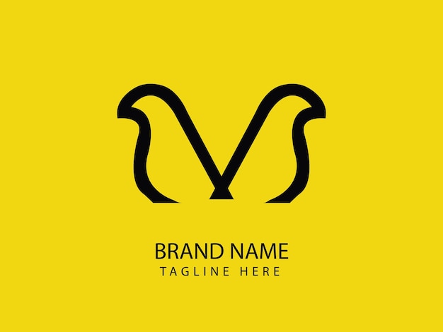 Letter v modern bird logo