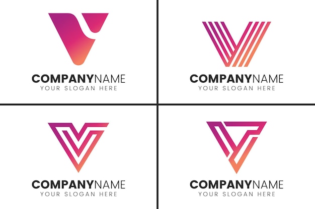 Letter v modern logo template collection