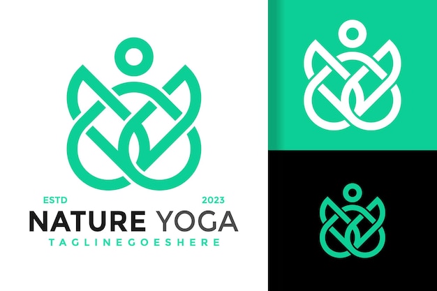 Vector letter v natuur yoga logo ontwerp vector symbool pictogram illustratie