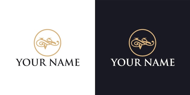 Letter V ornament luxury logo design