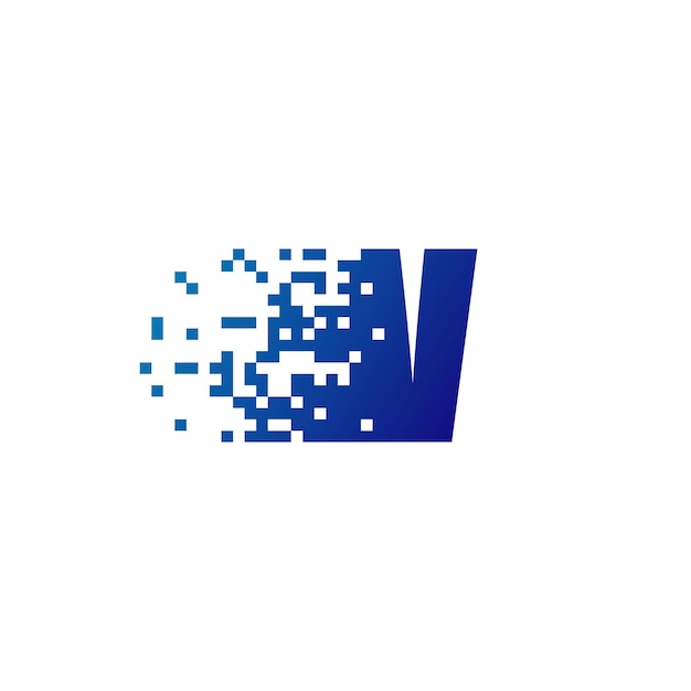 文字Vピクセルロゴ、動きの速いVロゴ