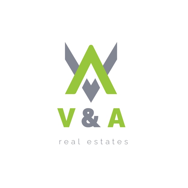 Letter V and A Real Estates Logo