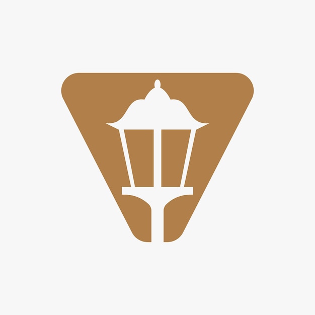 Letter v street light icon design template