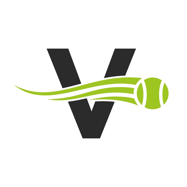 Letter V Tennis Club Logo Ontwerp Sjabloon Tennis Sport Academy Club Logo