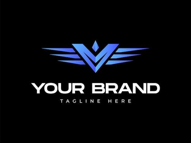 Letter V Victory Tech Business or Company Automotive car logo template