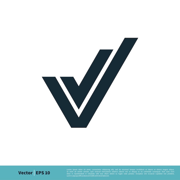 Letter V Vinkje Pictogram Vector Logo Sjabloon Illustratie Ontwerp Vector Eps 10