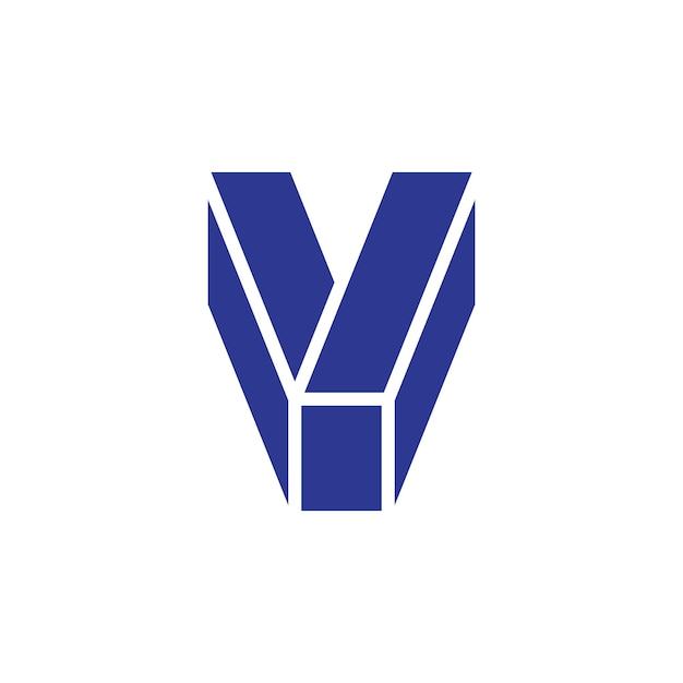 Letter v with 3d style logo design