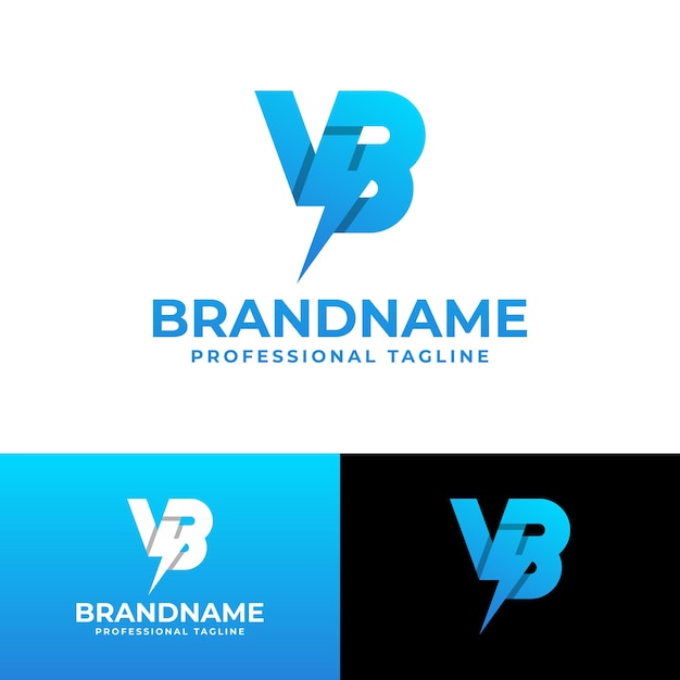 Lettera vb power logo adatto a qualsiasi azienda con le iniziali vb o bv