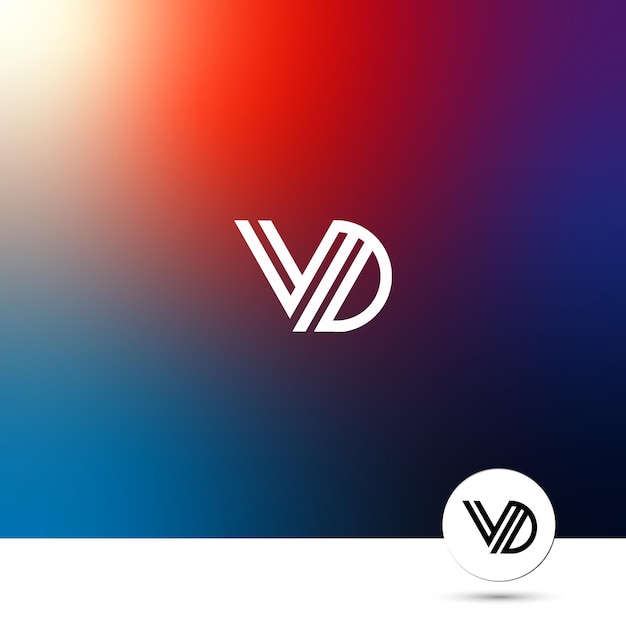 Letter vd logo creative design concept