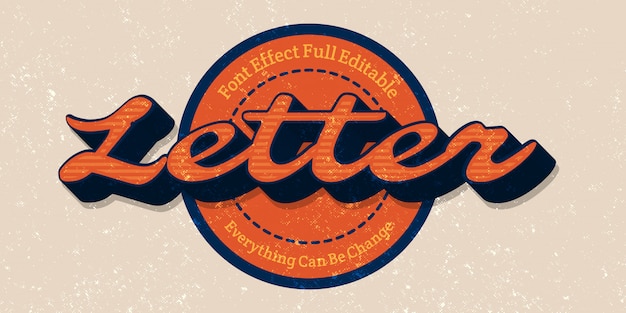 Vector letter vintage text