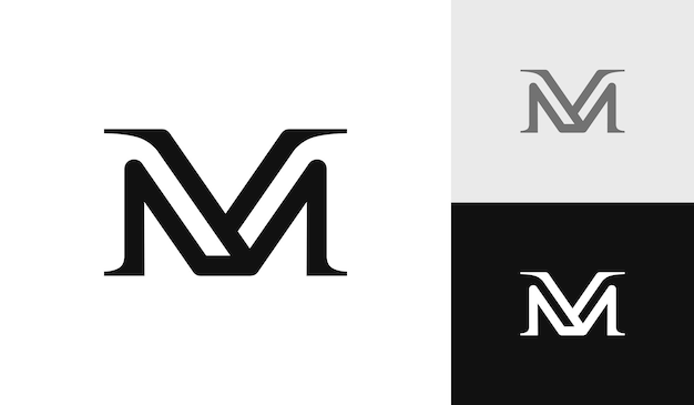 Letter Vm eerste monogram logo ontwerp