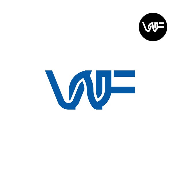 Vettore disegno del logo della lettera vnf monogram