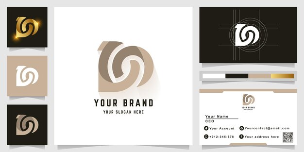 名刺デザインの文字DOまたはVOモノグラムロゴ