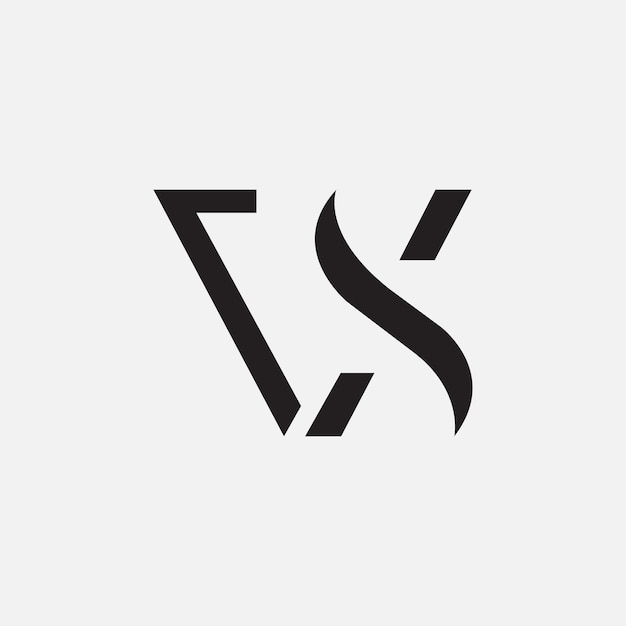 Vettore forma iniziale della lettera vs o sv con logo con monogramma creativo